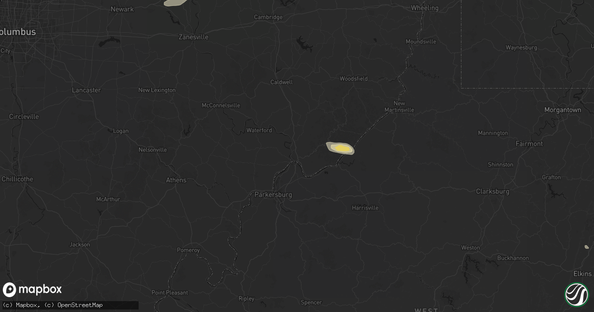 Hail map in Marietta, OH on September 3, 2026