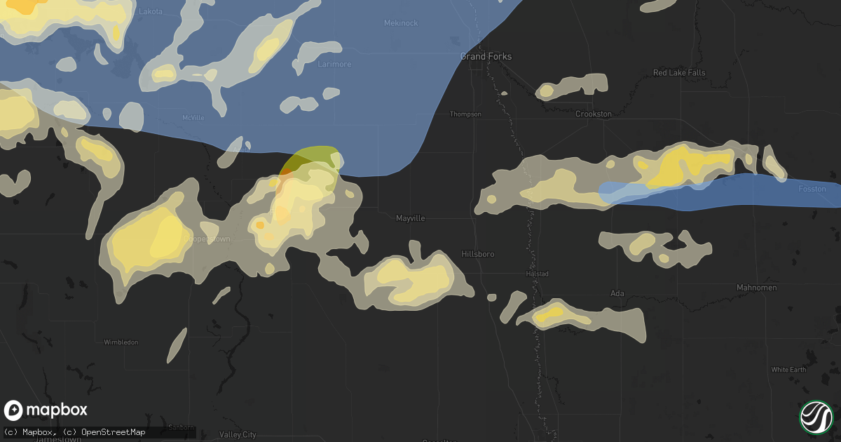 Hail map in Mayville, ND on September 3, 2026