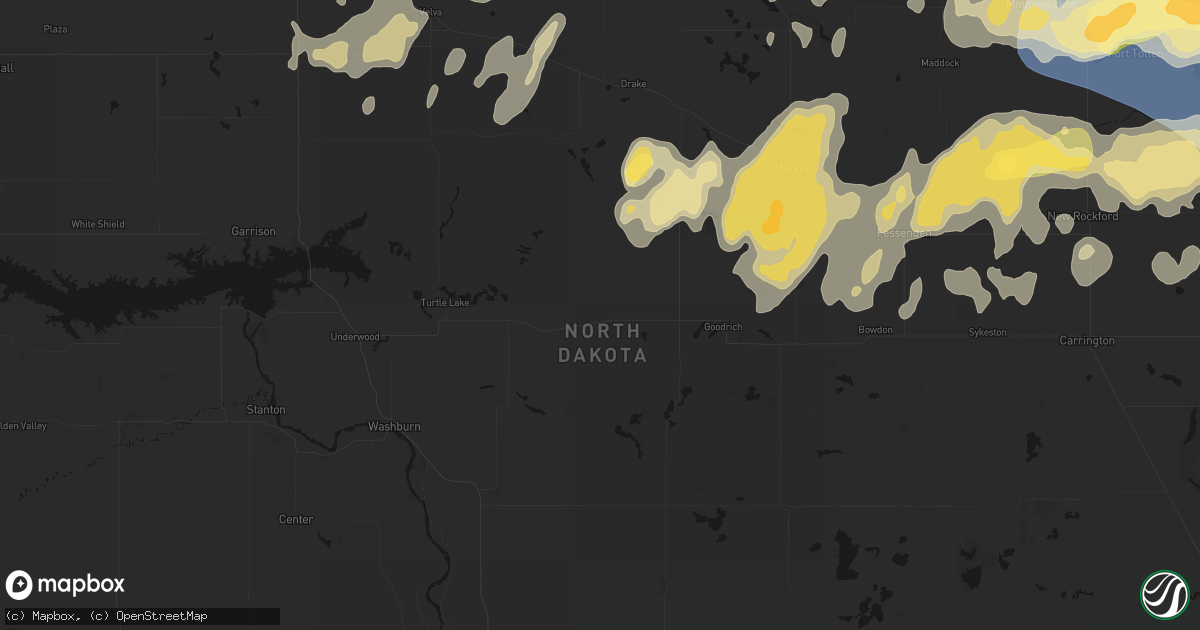 Hail map in Mcclusky, ND on September 3, 2026