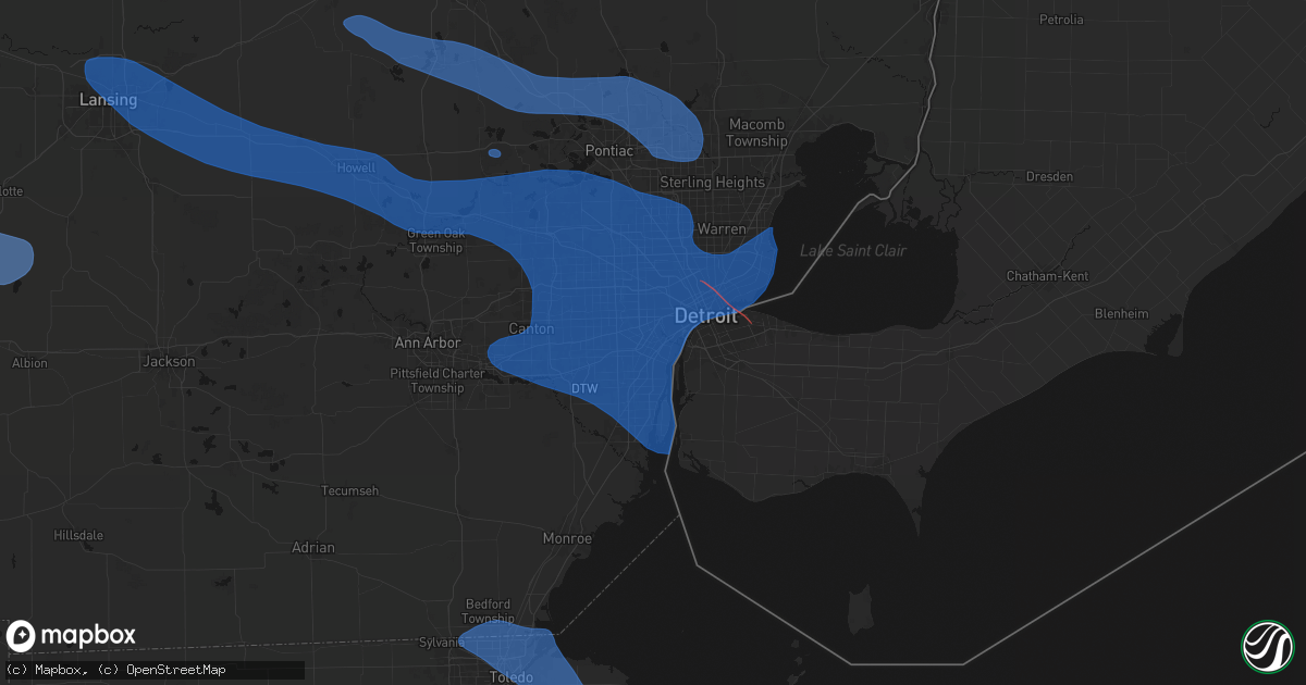 Hail map in Melvindale, MI on September 3, 2026