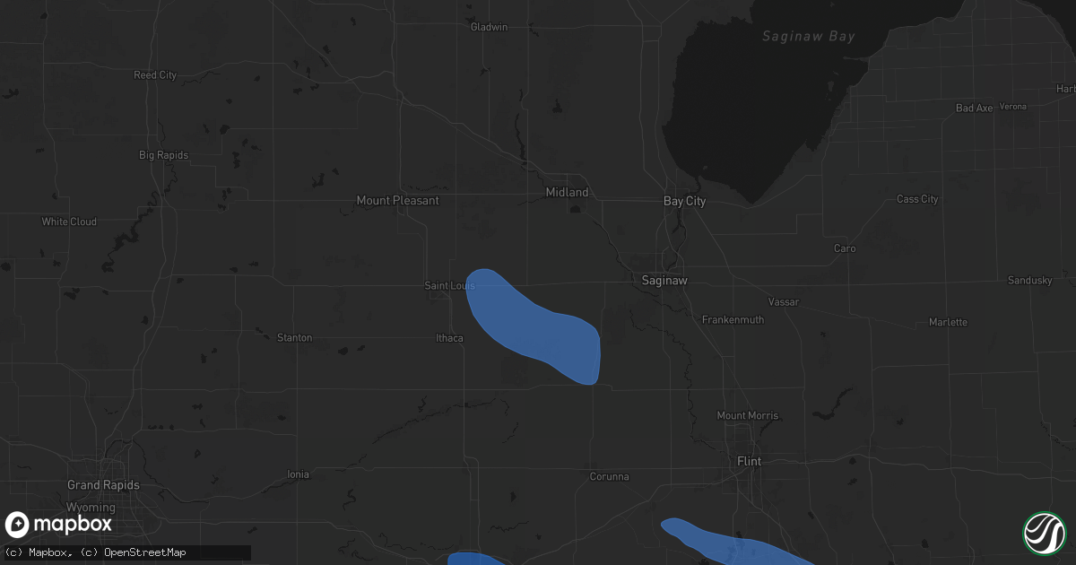 Hail map in Merrill, MI on September 3, 2026