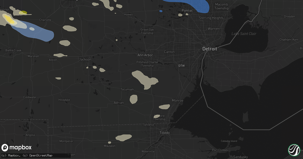 Hail map in Milan, MI on September 3, 2026