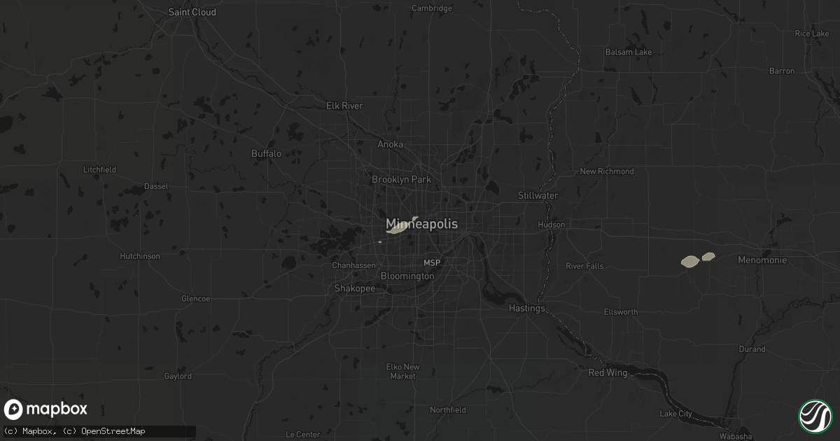 Hail map in Minneapolis, MN on September 3, 2026