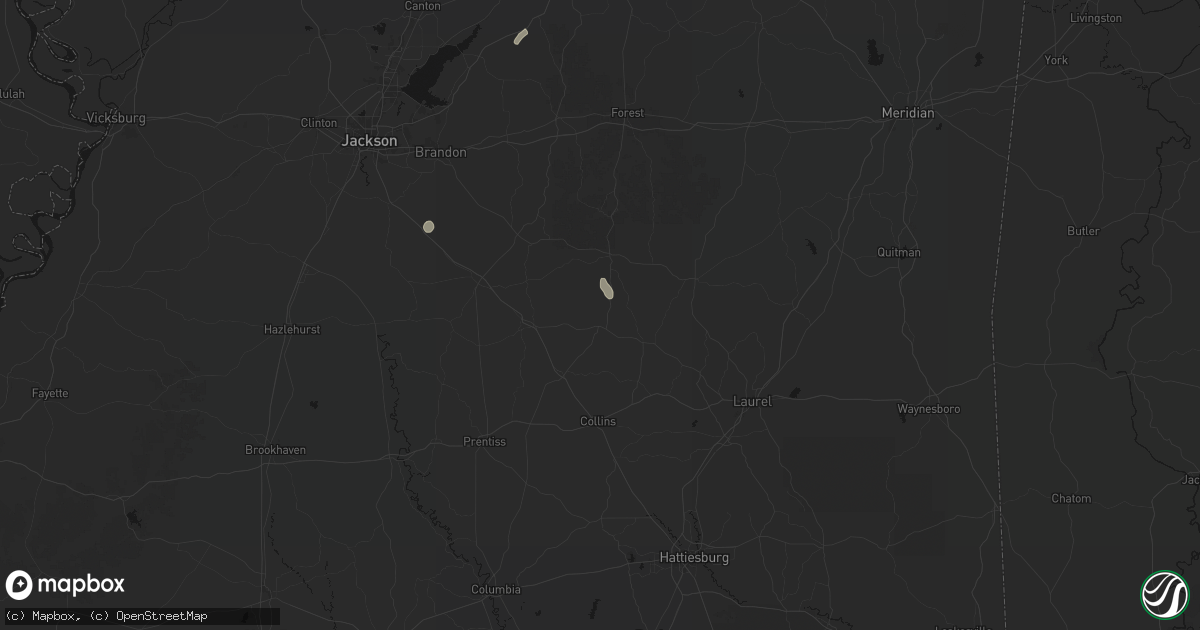 Hail map in Mize, MS on September 3, 2026