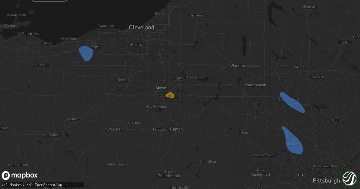 Hail map in Mogadore, OH on September 3, 2026
