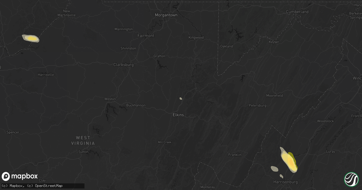 Hail map in Montrose, WV on September 3, 2026