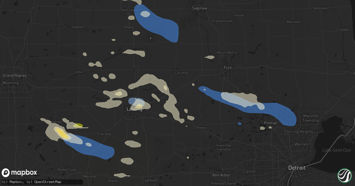 Hail map in Morrice, MI on September 3, 2026