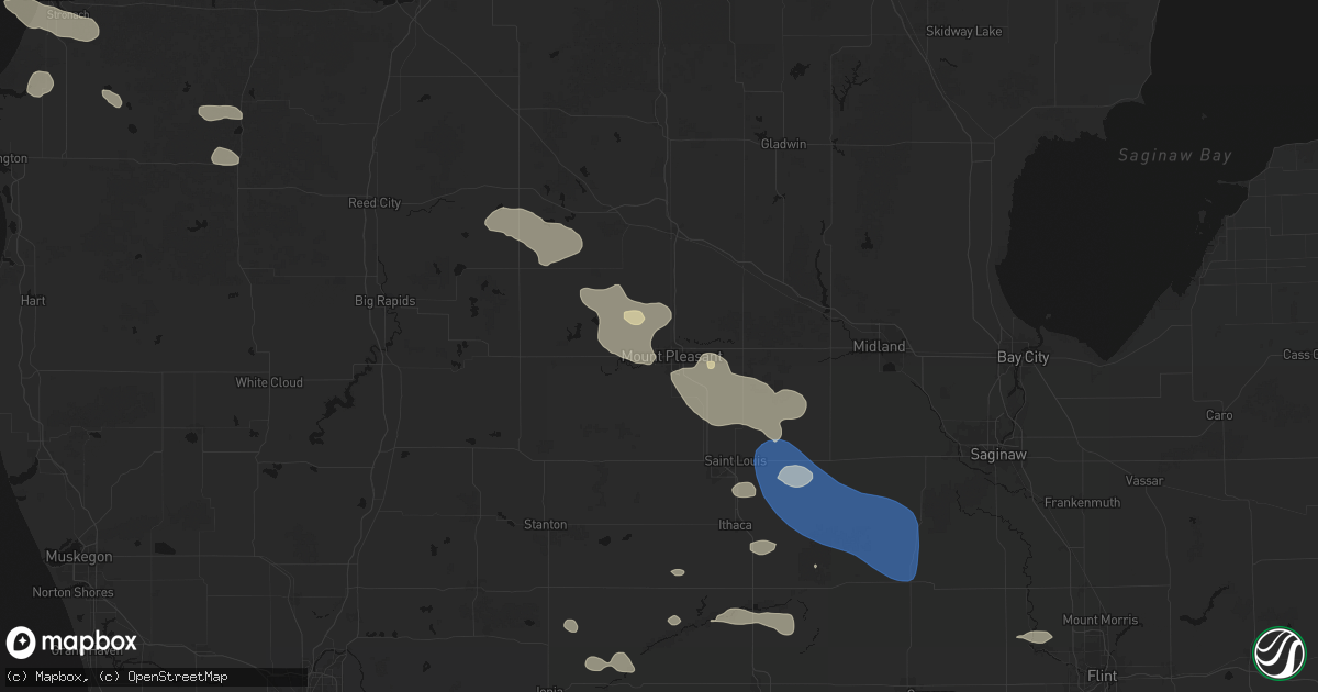 Hail map in Mount Pleasant, MI on September 3, 2026
