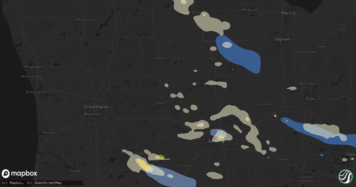 Hail map in Muir, MI on September 3, 2026