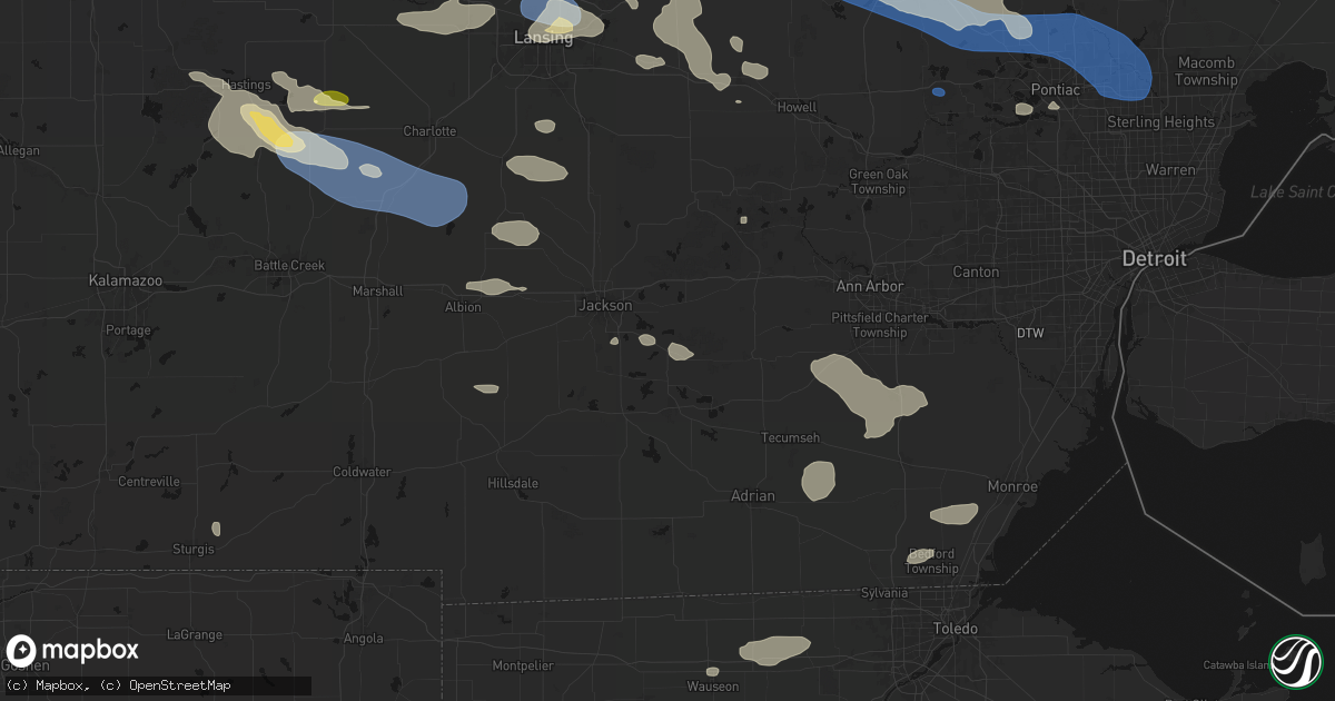 Hail map in Napoleon, MI on September 3, 2026