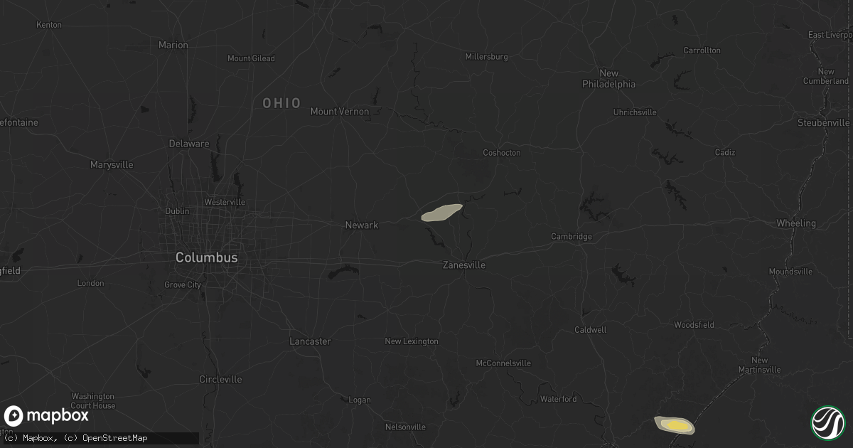 Hail map in Nashport, OH on September 3, 2026