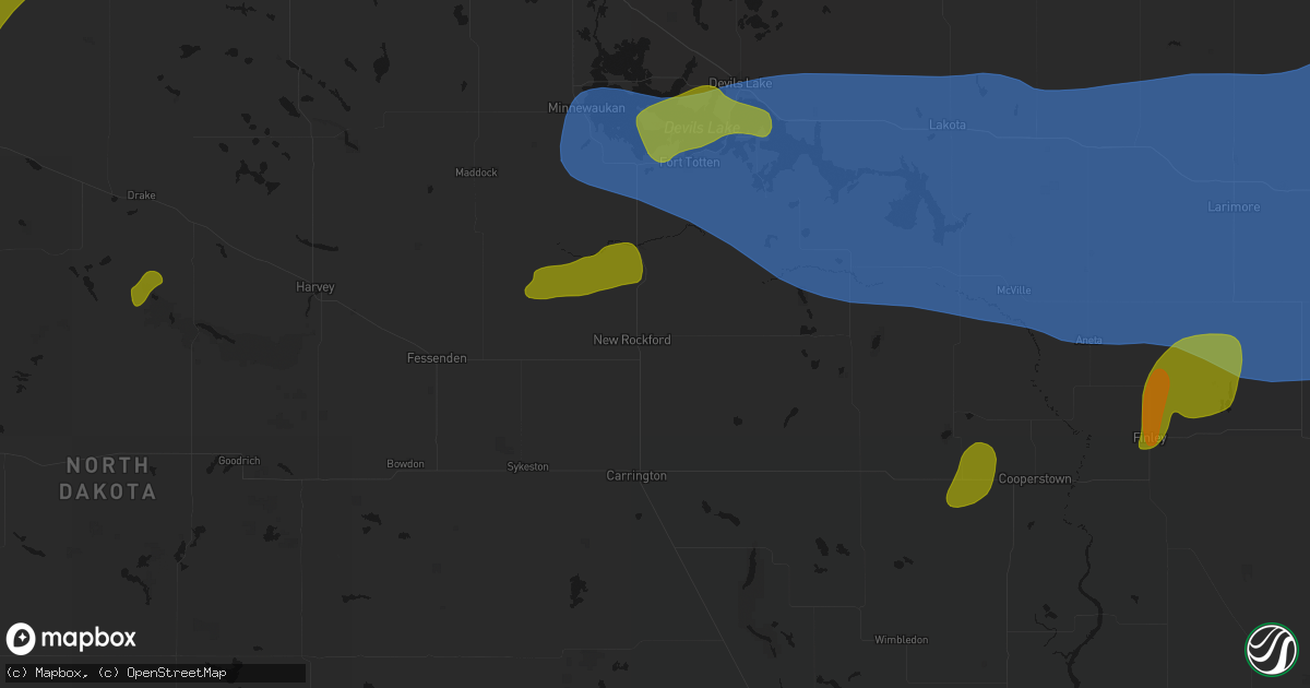 Hail map in New Rockford, ND on September 3, 2026