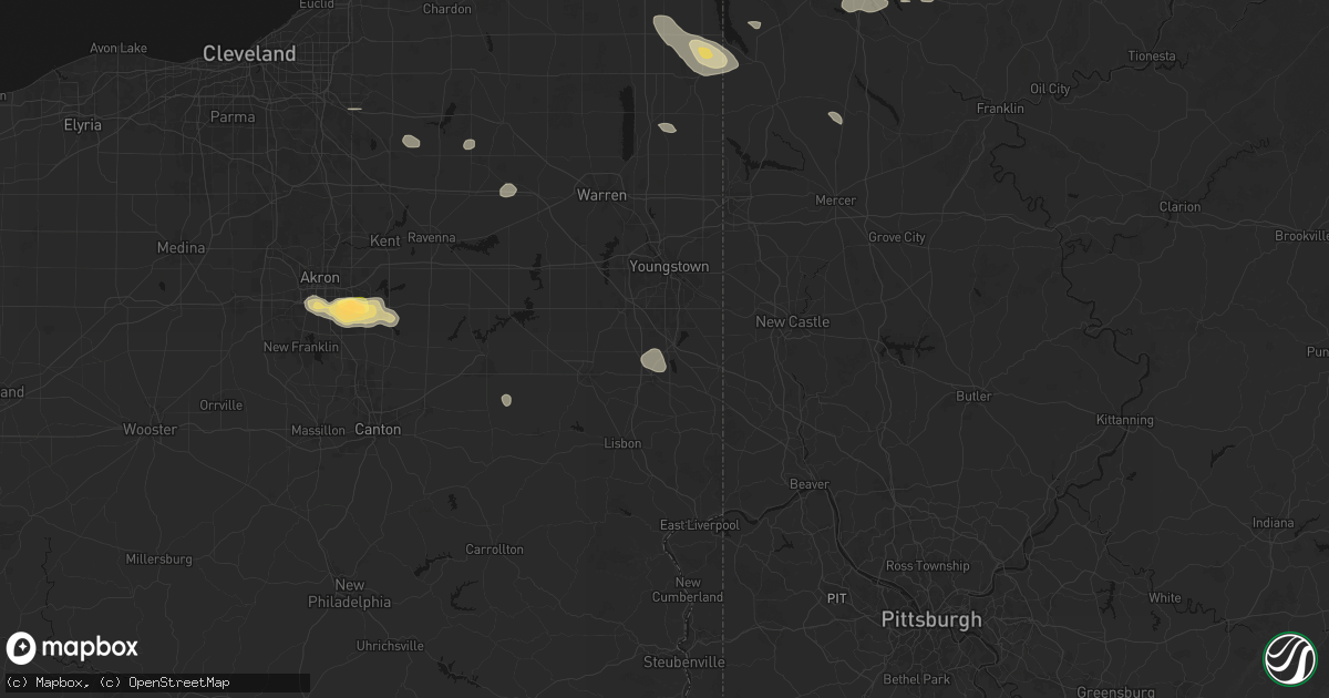 Hail map in North Lima, OH on September 3, 2026