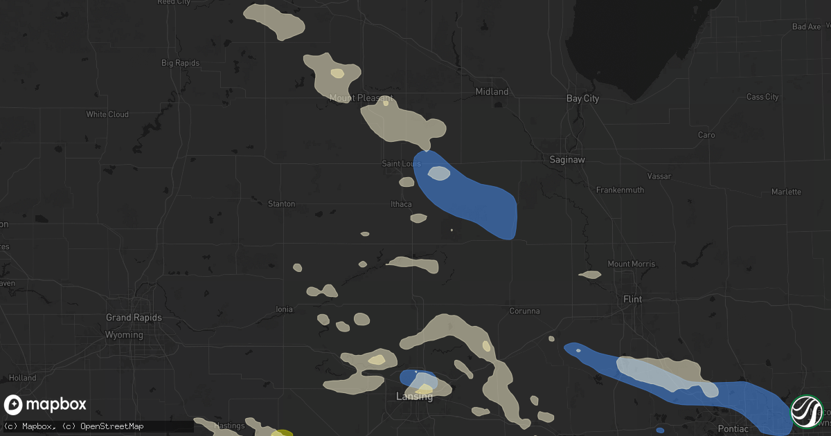 Hail map in North Star, MI on September 3, 2026