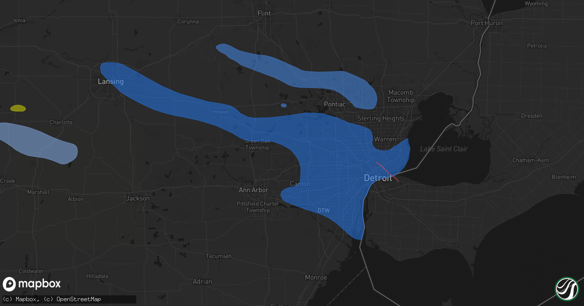 Hail map in Northville, MI on September 3, 2026