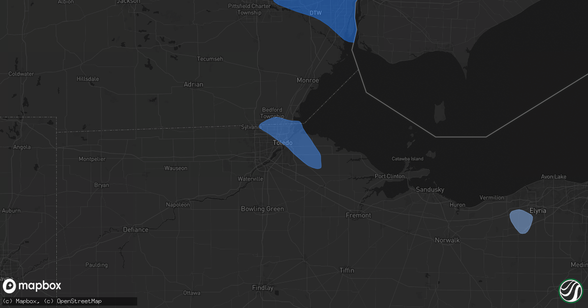 Hail map in Northwood, OH on September 3, 2026