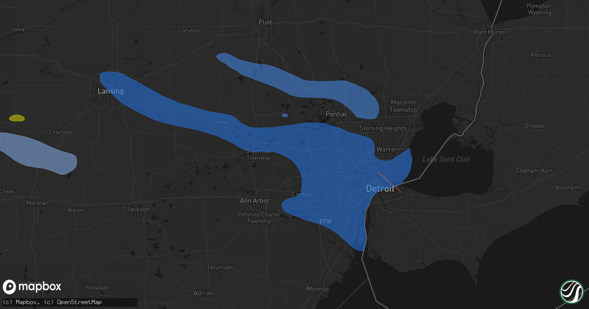 Hail map in Novi, MI on September 3, 2026