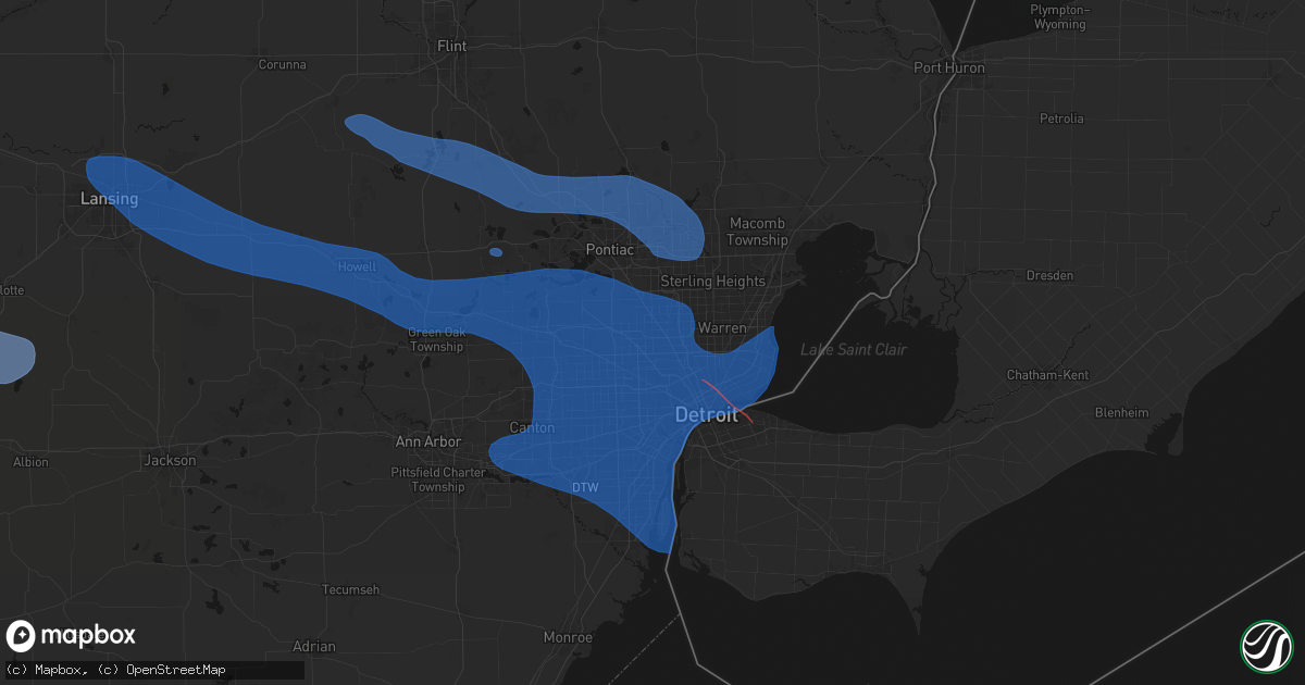Hail map in Oak Park, MI on September 3, 2026