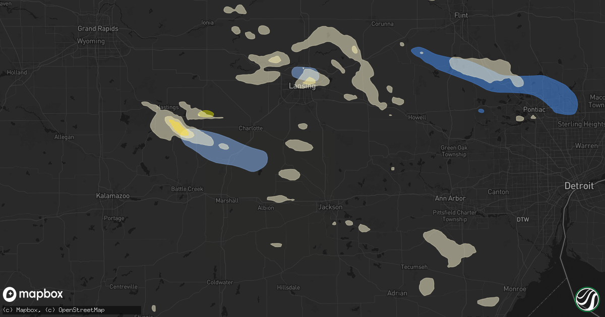 Hail map in Onondaga, MI on September 3, 2026
