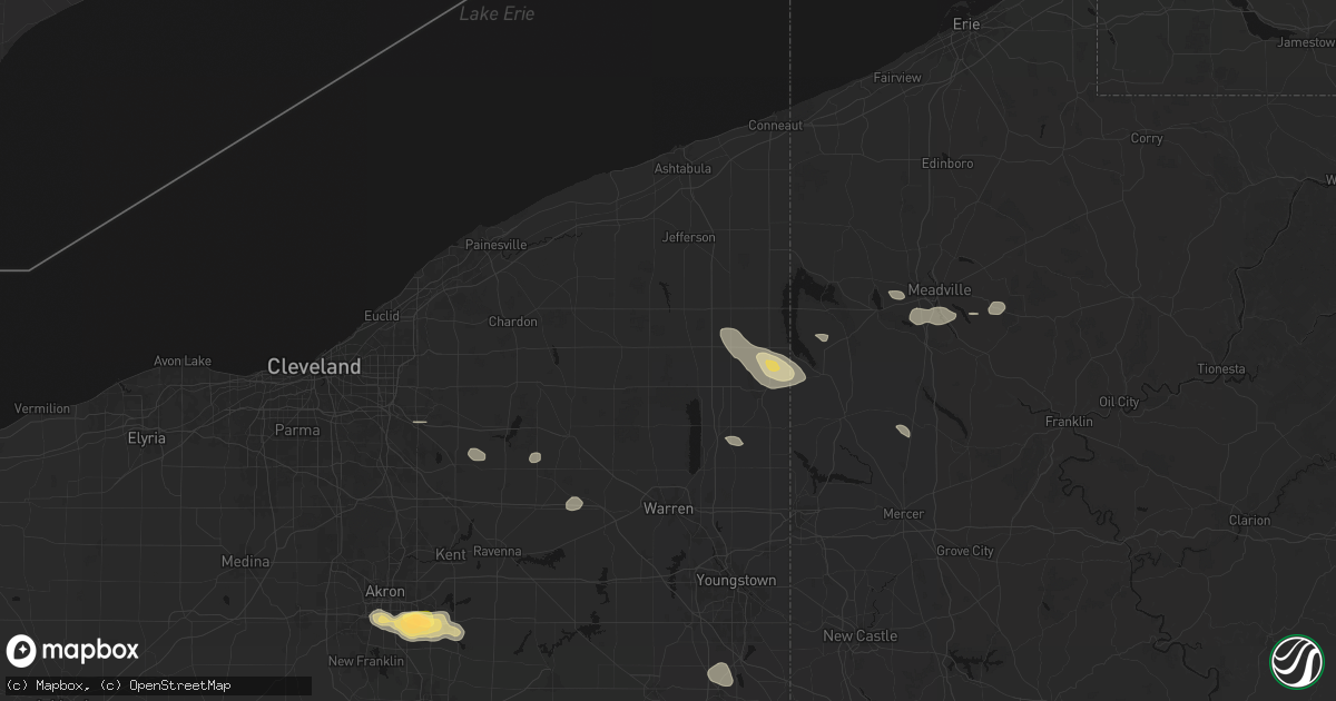 Hail map in Orwell, OH on September 3, 2026