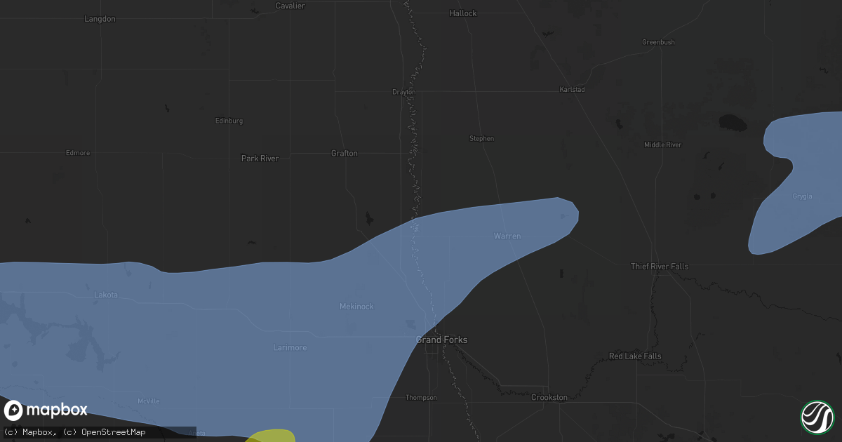 Hail map in Oslo, MN on September 3, 2026