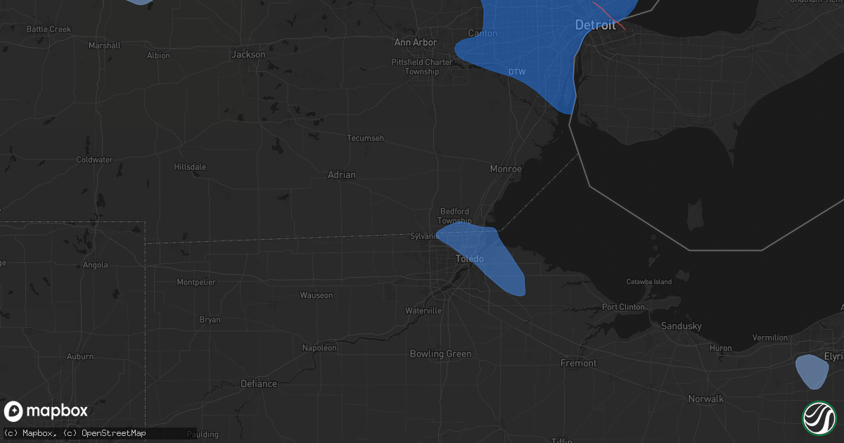 Hail map in Ottawa Lake, MI on September 3, 2026