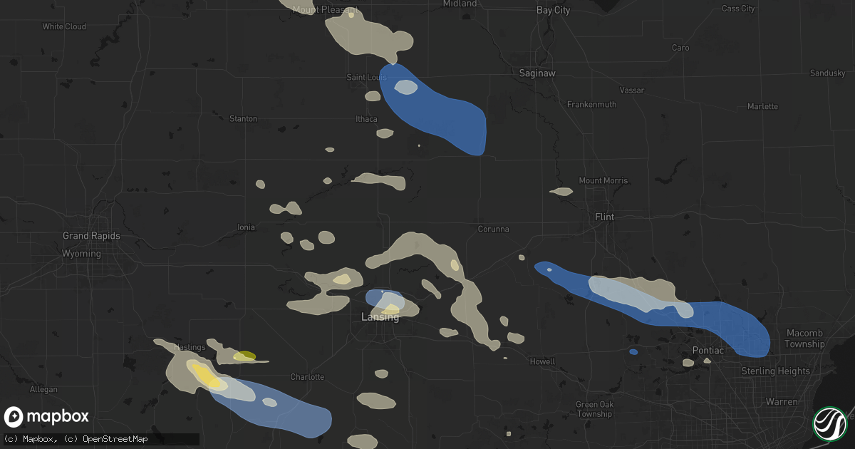 Hail map in Ovid, MI on September 3, 2026