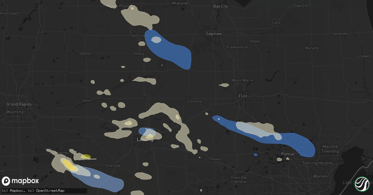 Hail map in Owosso, MI on September 3, 2026
