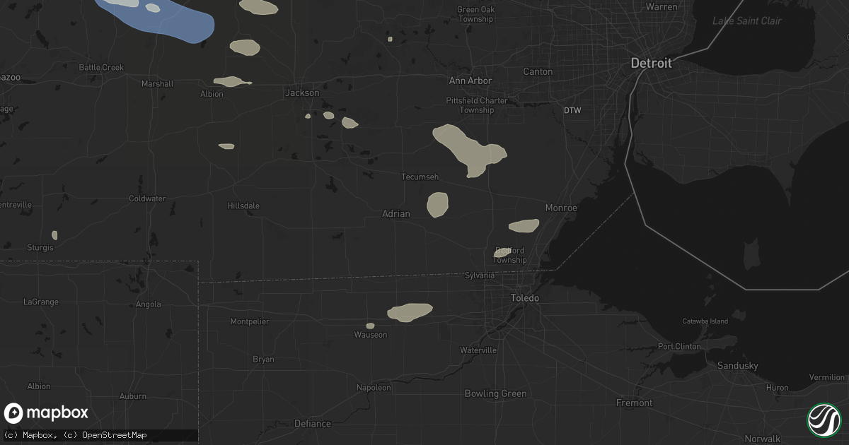Hail map in Palmyra, MI on September 3, 2026