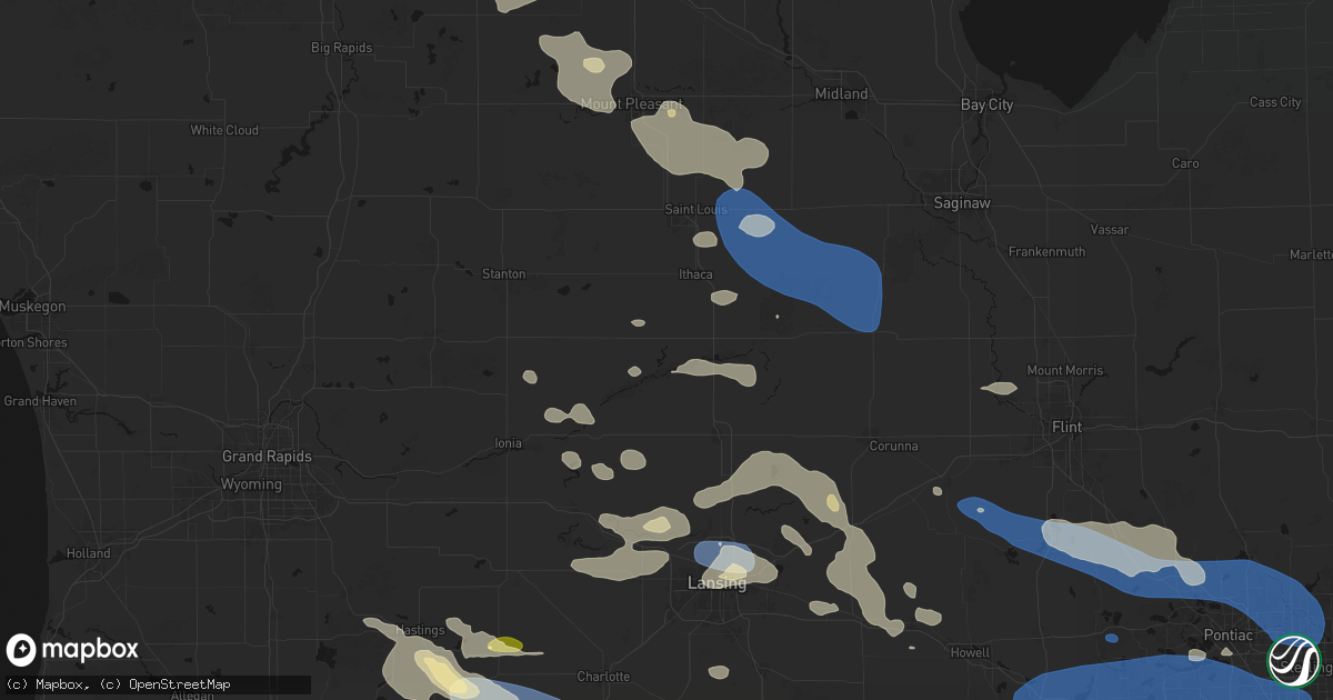 Hail map in Perrinton, MI on September 3, 2026