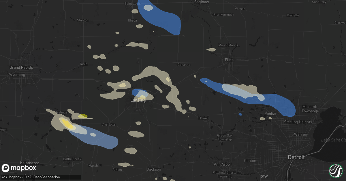 Hail map in Perry, MI on September 3, 2026