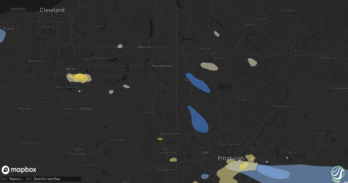 Hail map in Petersburg, OH on September 3, 2026