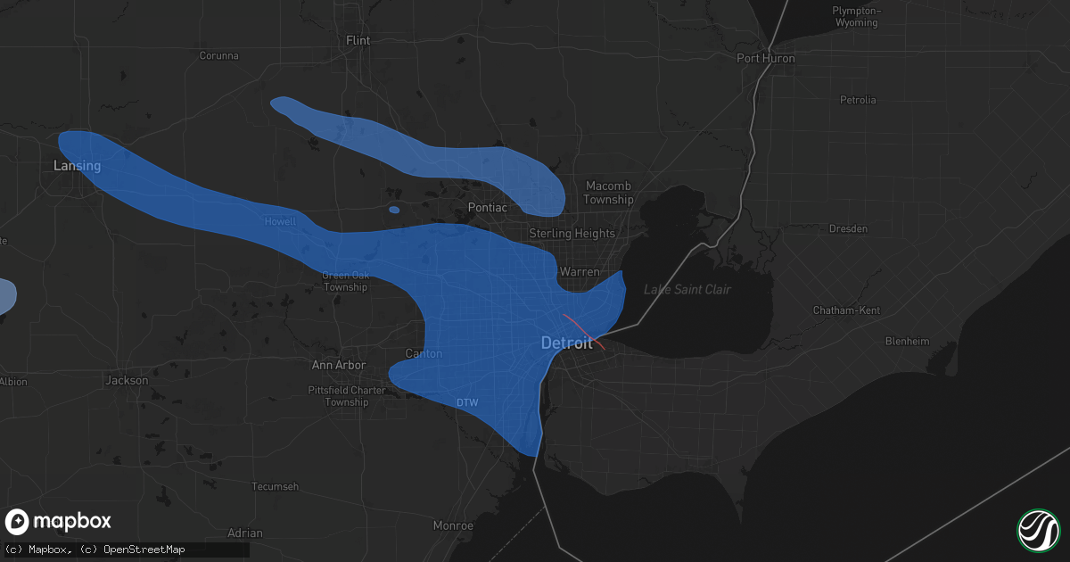 Hail map in Pleasant Ridge, MI on September 3, 2026