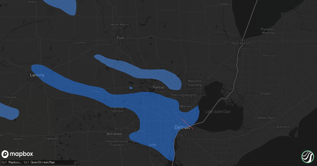 Hail map in Pontiac, MI on September 3, 2026