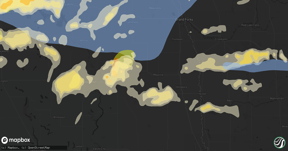 Hail map in Portland, ND on September 3, 2026