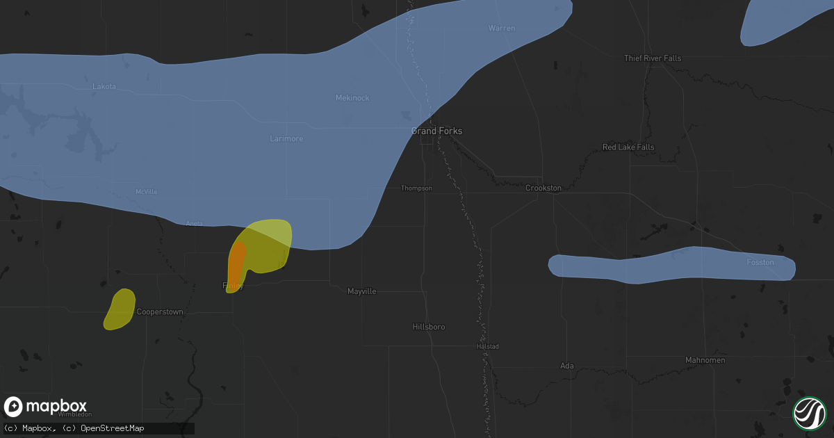 Hail map in Reynolds, ND on September 3, 2026