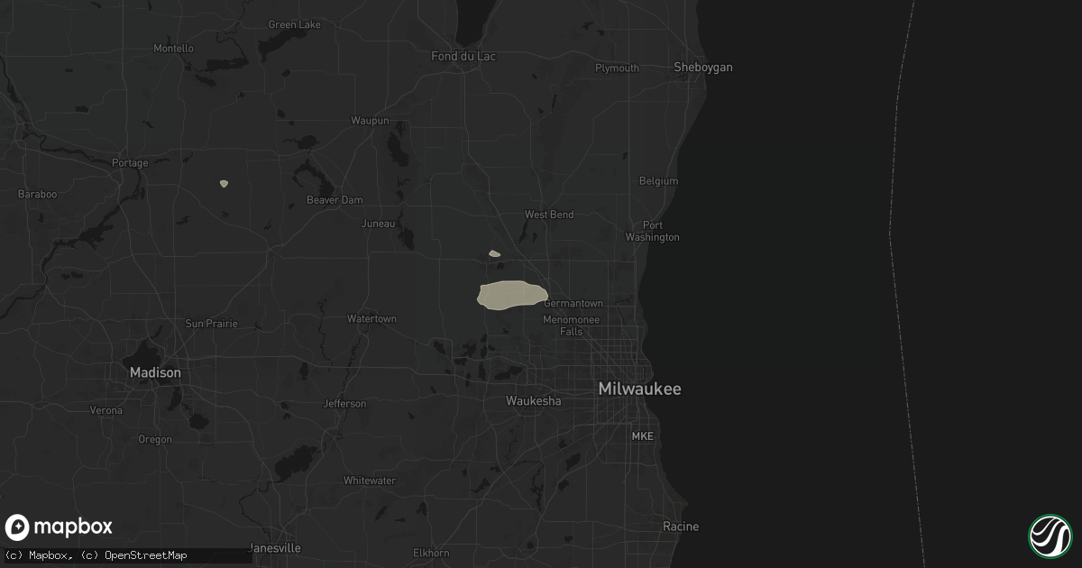 Hail map in Richfield, WI on September 3, 2026