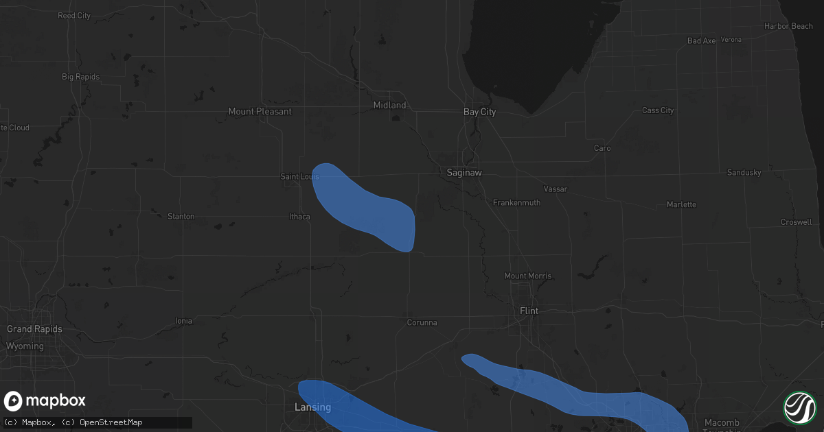 Hail map in Saint Charles, MI on September 3, 2026