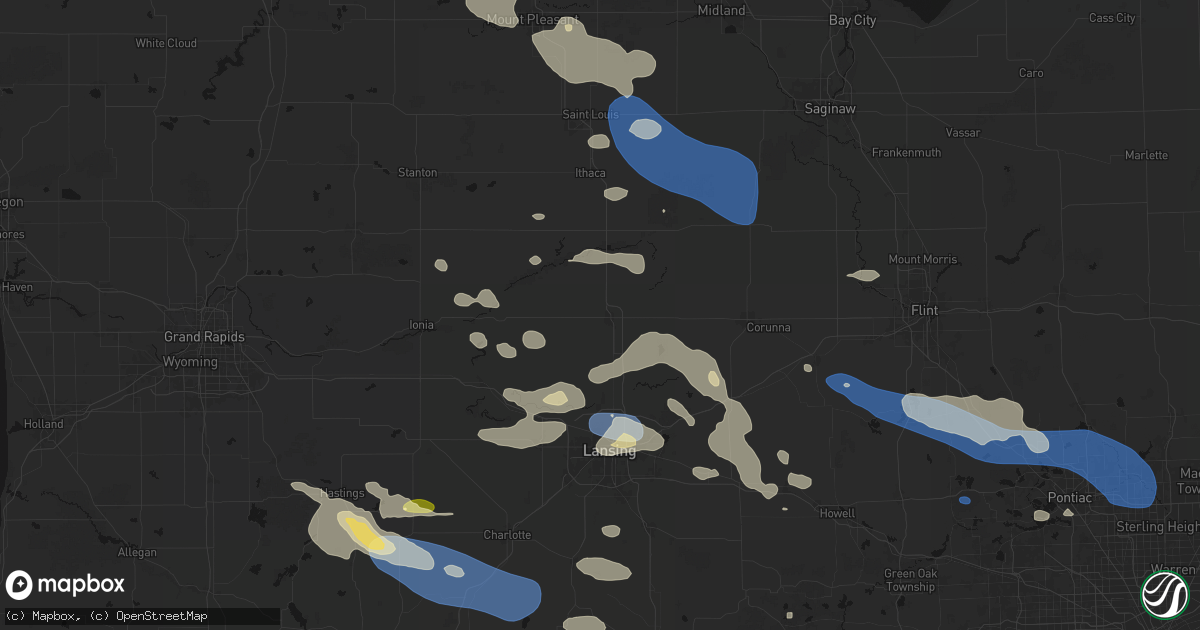 Hail map in Saint Johns, MI on September 3, 2026