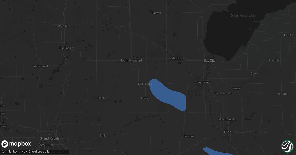Hail map in Saint Louis, MI on September 3, 2026