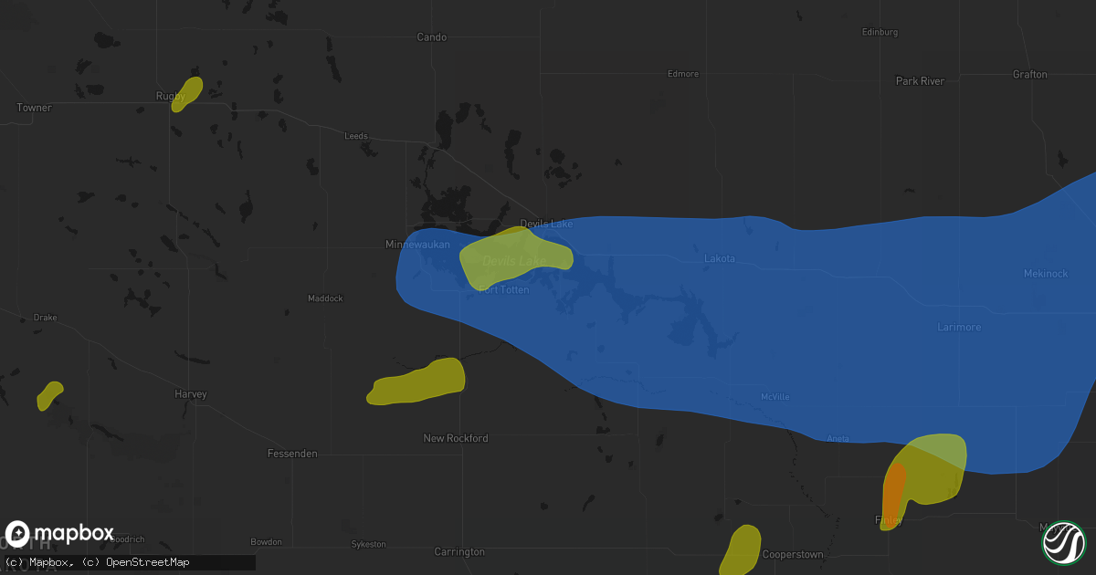 Hail map in Saint Michael, ND on September 3, 2026