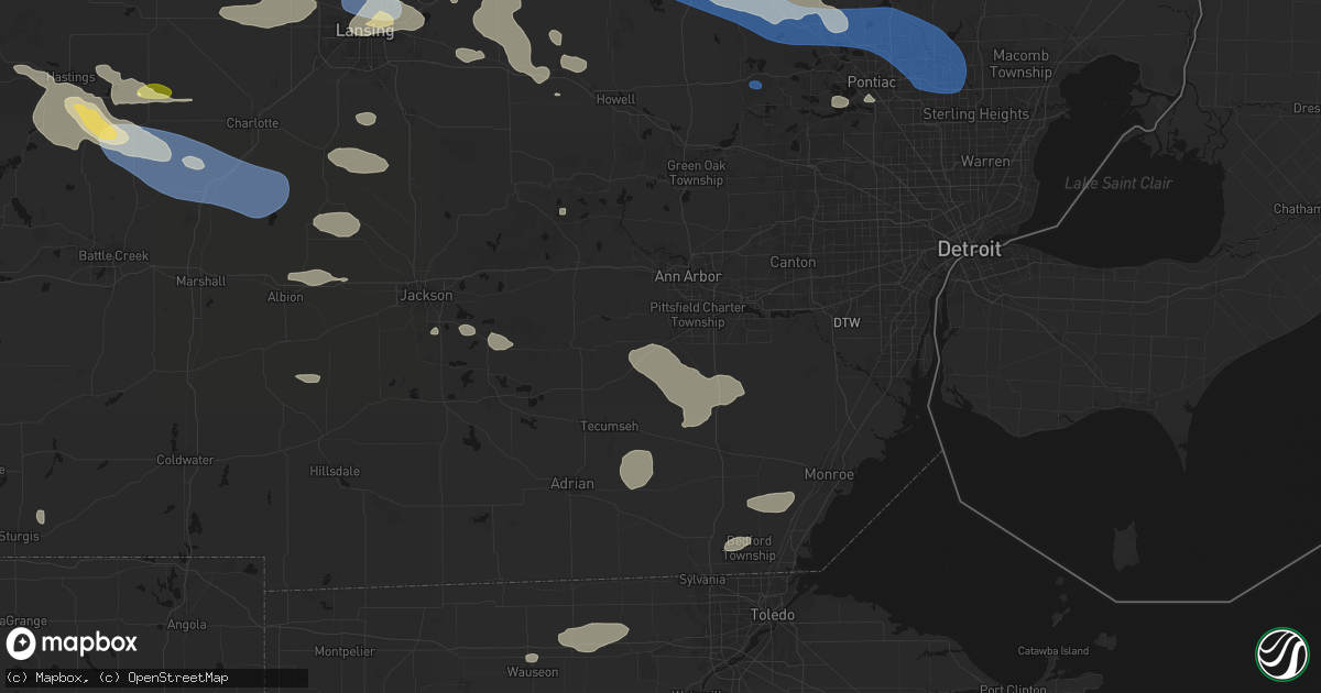 Hail map in Saline, MI on September 3, 2026