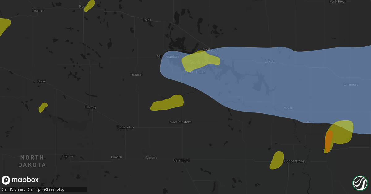 Hail map in Sheyenne, ND on September 3, 2026