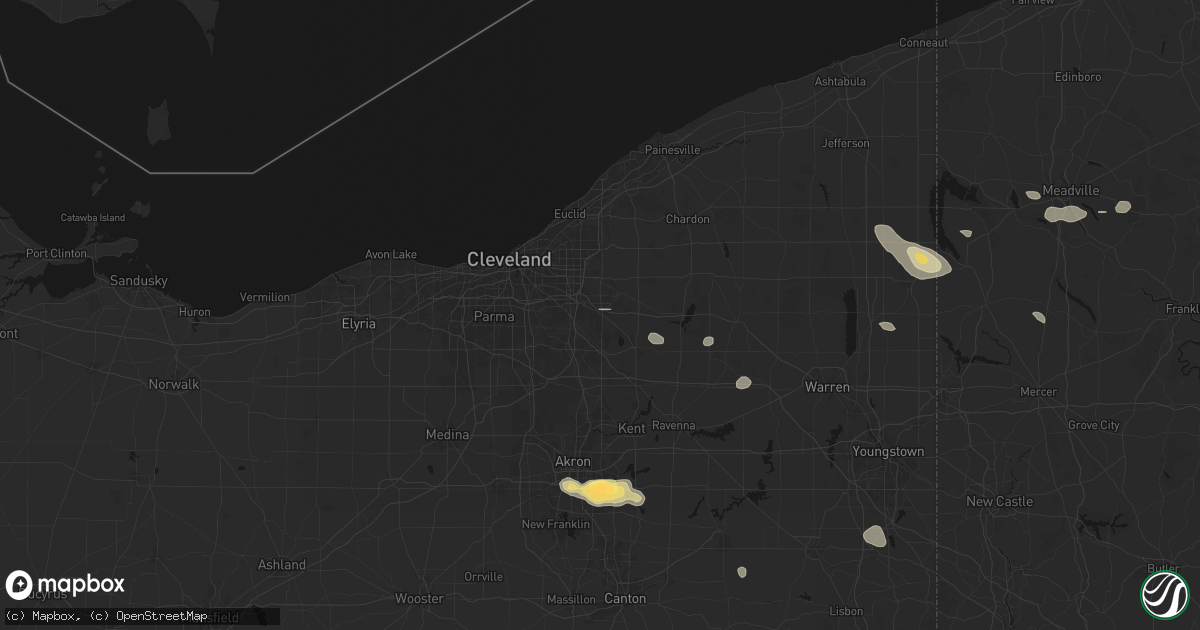 Hail map in Solon, OH on September 3, 2026