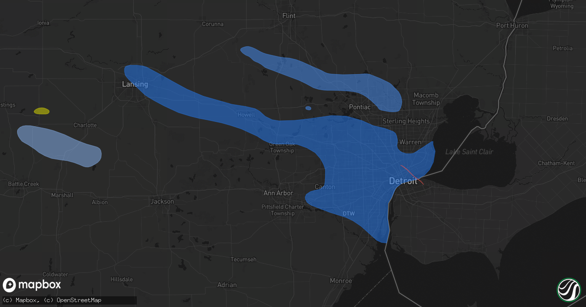 Hail map in South Lyon, MI on September 3, 2026