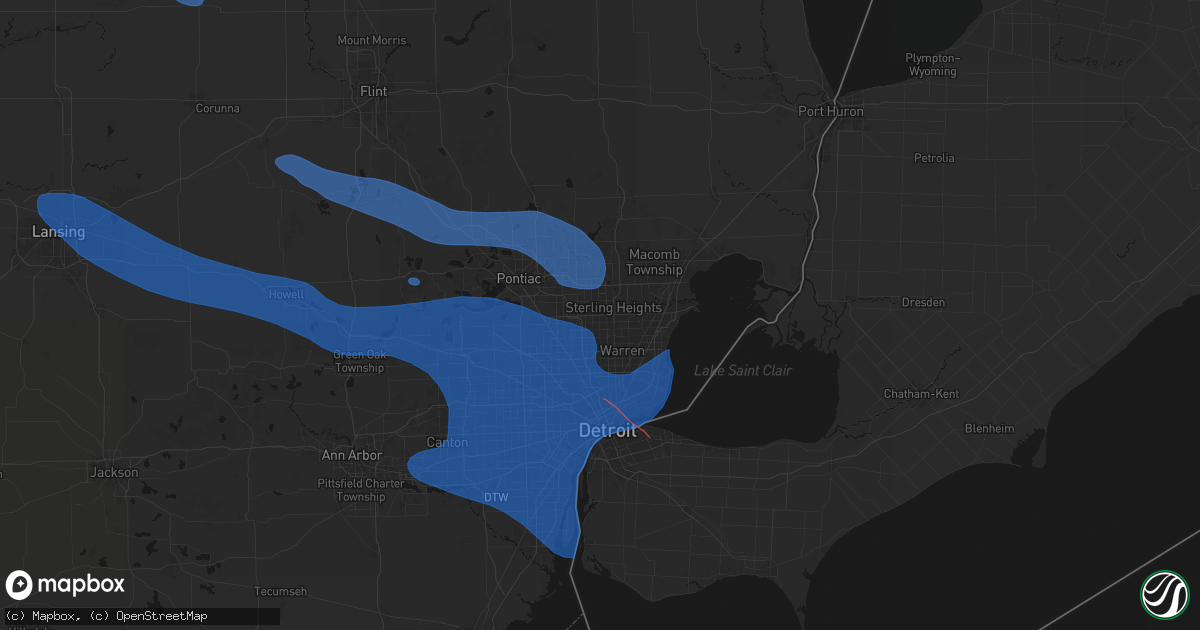 Hail map in Sterling Heights, MI on September 3, 2026