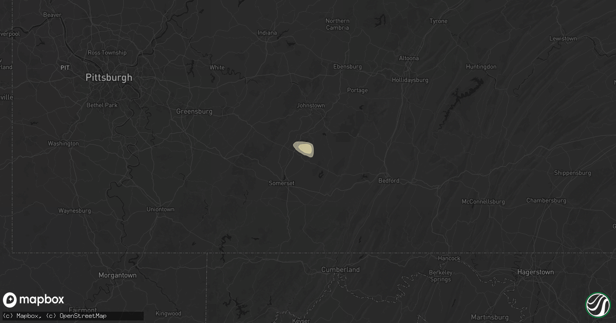 Hail map in Stoystown, PA on September 3, 2026