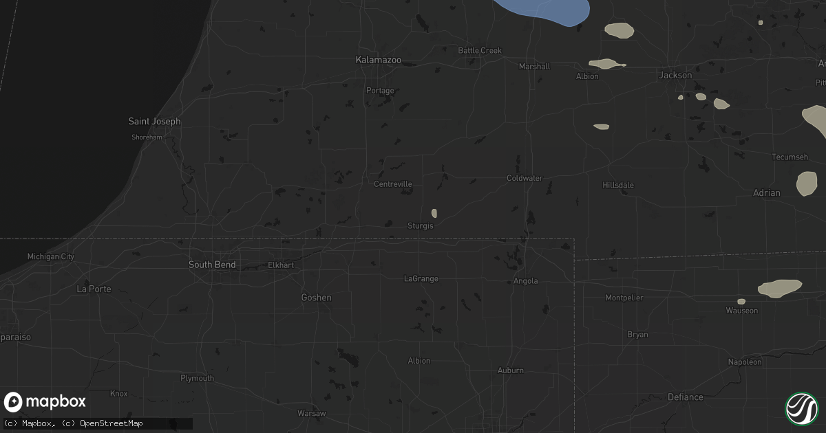 Hail map in Sturgis, MI on September 3, 2026