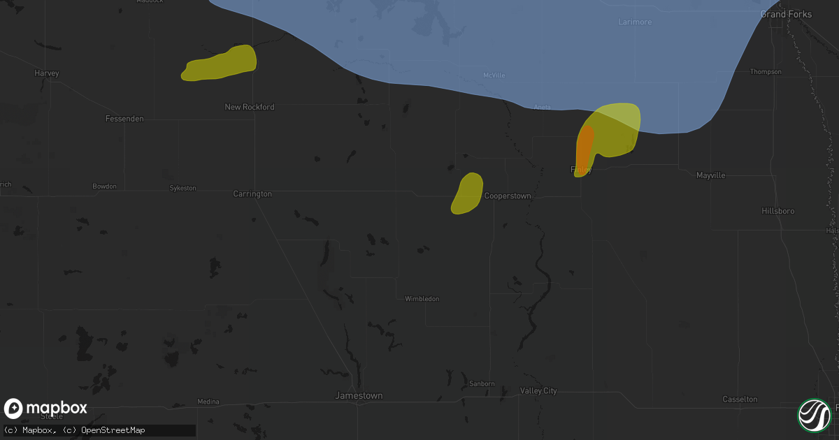 Hail map in Sutton, ND on September 3, 2026