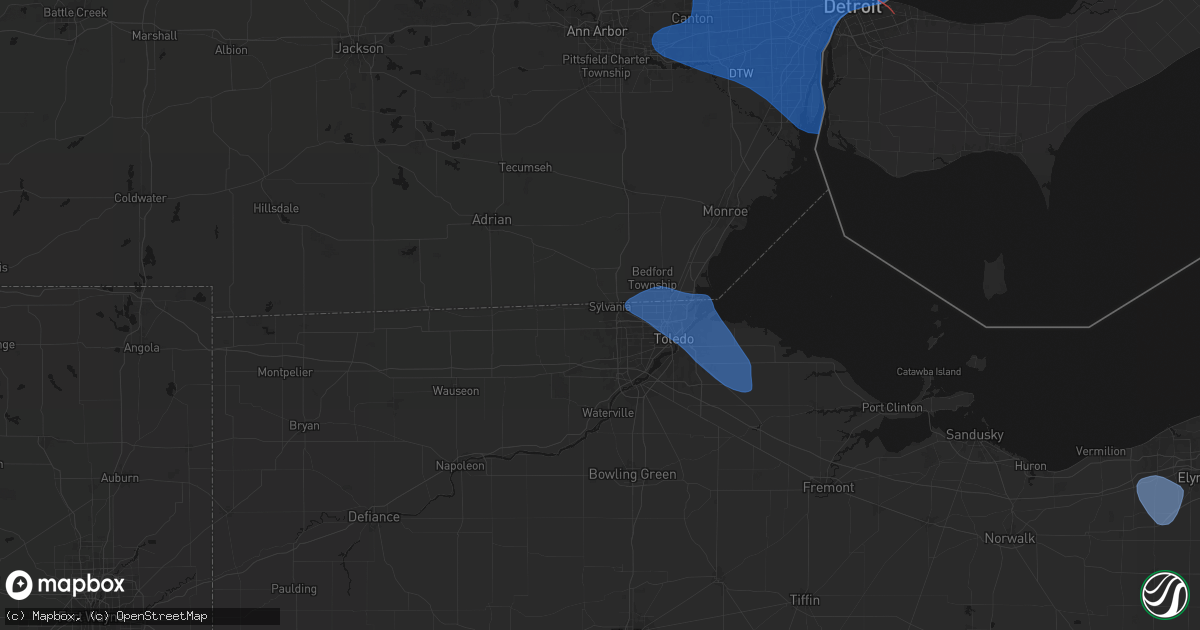 Hail map in Sylvania, OH on September 3, 2026